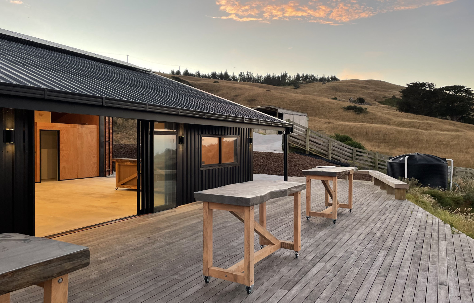 Outdoor decks and bar leaners at Vanderosa Farms