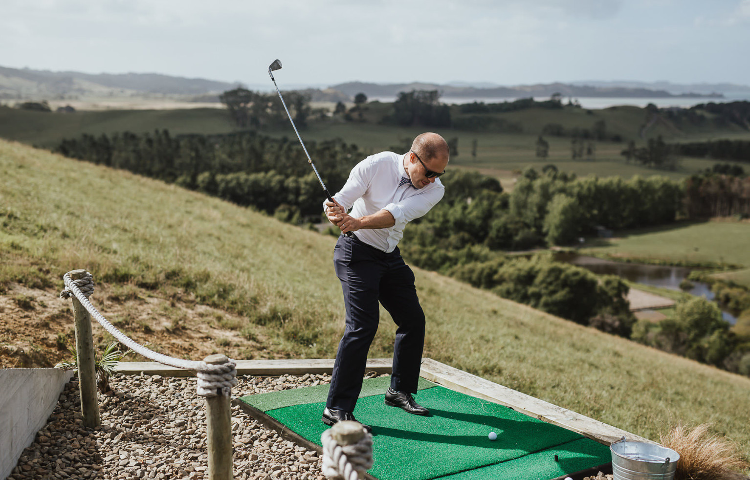 Extreme golf at Kauri Bay