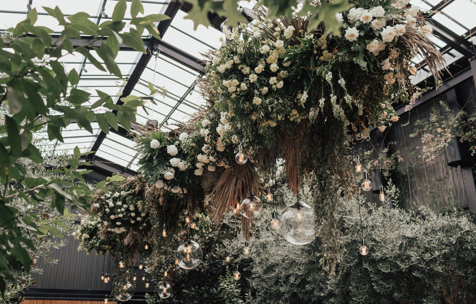 Floral installations at Glasshouse in Auckland