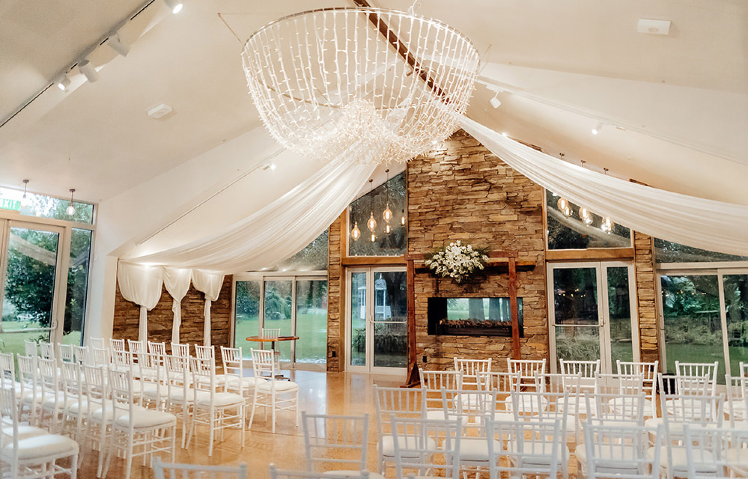 Indoor ceremony styling at Markovina Estate
