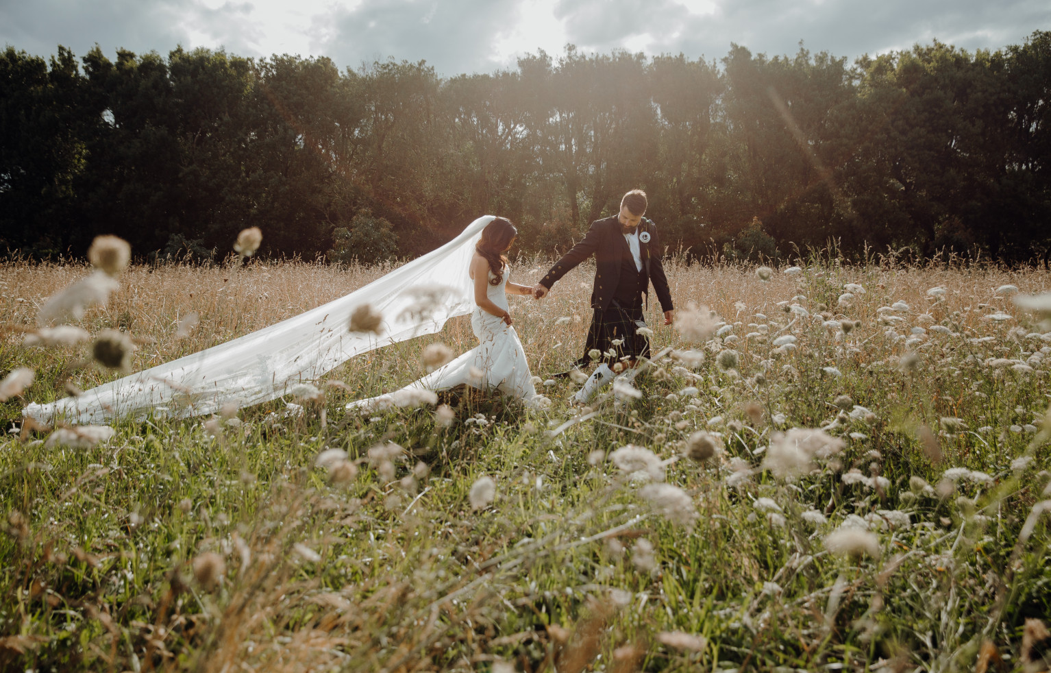 Couple photoshoot in fields